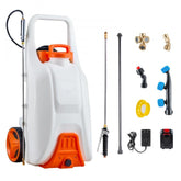 13.1Gal Battery Powered Sprayer with Cart Wheeled 0-80 PSI Electric Weed Sprayer